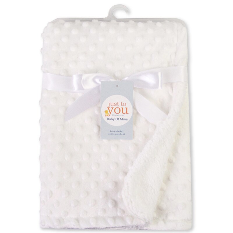 Manta de bebé y arrullo para recién nacido, manta térmica de lana suave, juego de cama sólido de invierno, edredón de algodón, ropa de cama infantil, envoltura para envolver: Blanco