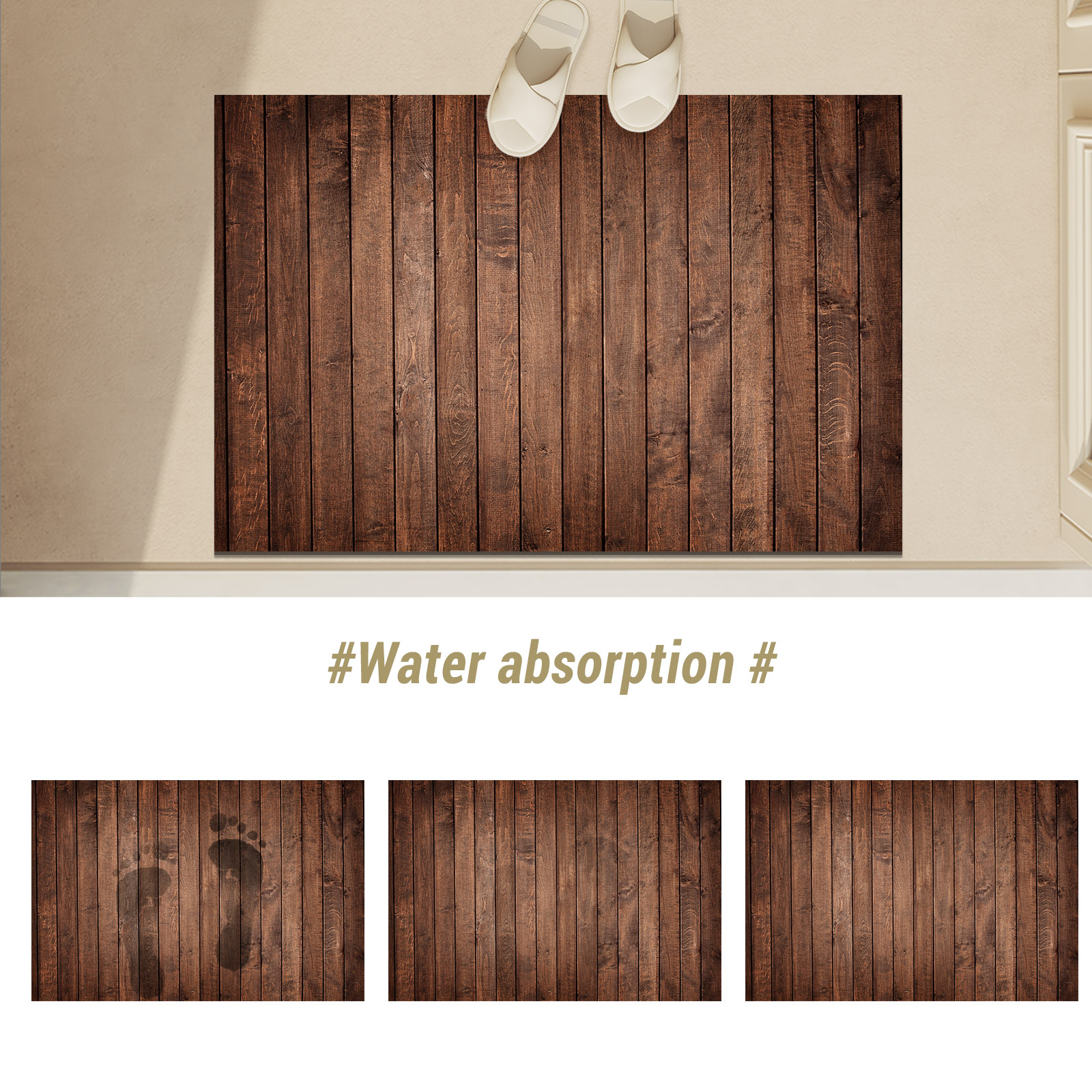 Vintage Bathroom Bath Mat Absorbent Non Slip Foot Mats Quick Dry Entrance Doormat Shower Floor Pad Toilet Carpet Washable