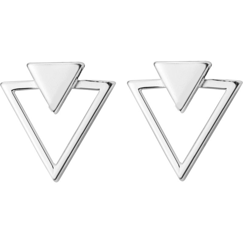 INZATT OL-pendientes de tuerca triangulares geométricos para mujer, Plata de Ley 925 auténtica de compromiso, joyería fina, accesorios de