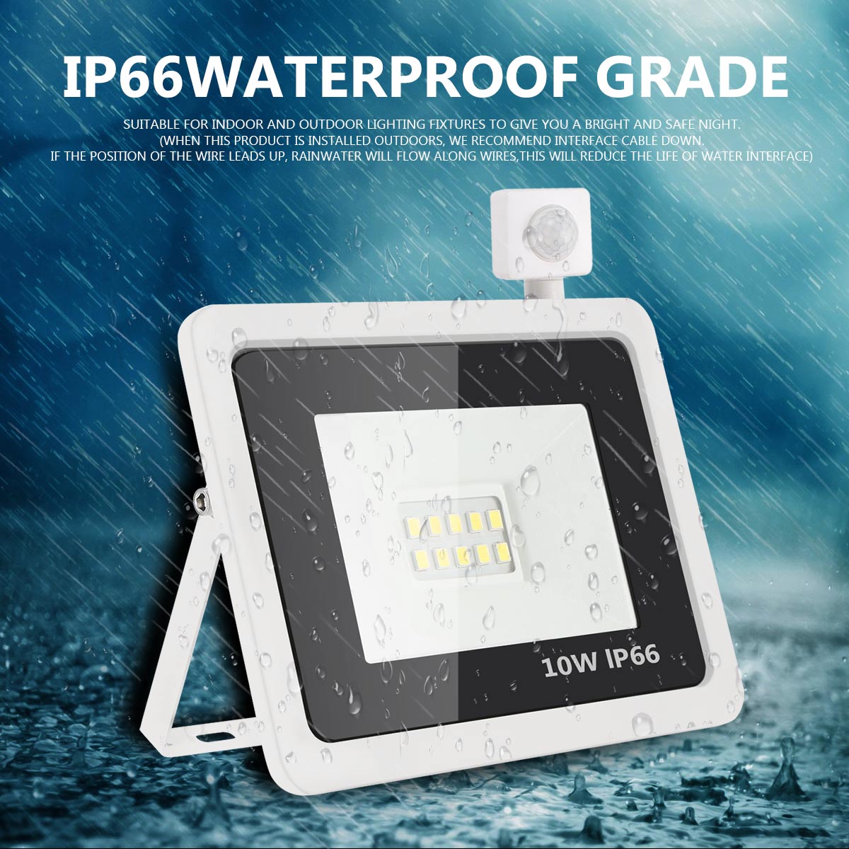LED Floodlight Motion Sensor 10/30/50/100w IP66 Waterproof Outdoor Security Light Daylight Flood Light Wall Light For Garden