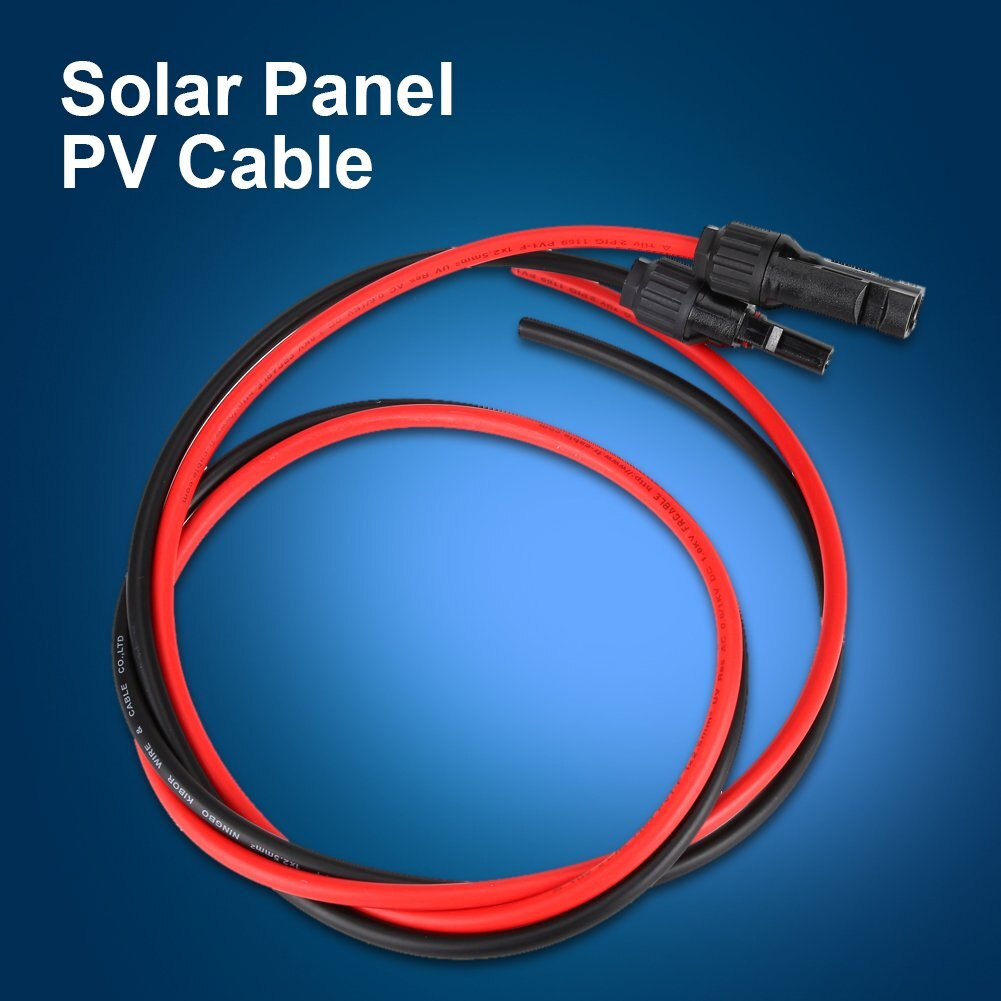 Solar Panel PV Cable,2.5MM Solar Extension Cable Cord Red and Black Male & Female Connectors with Plug for Solar Power System