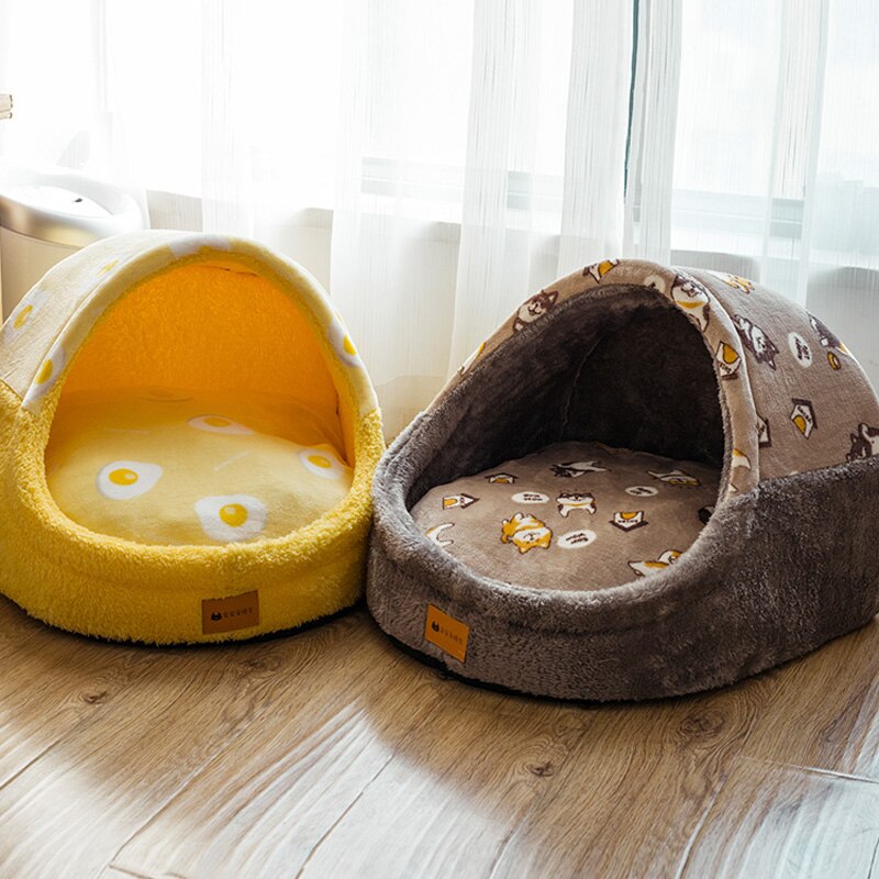 Hondenmanden voor kleine honden, honden- en kattenmand, uitneembaar hondenhok, warm hondennest, hondenhokkussen, kattenhuis, kattenhuis, huisdierproducten