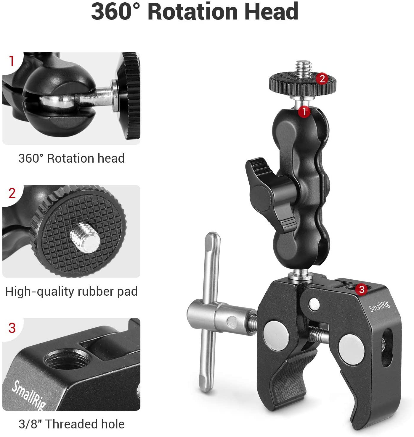 Pince multi-fonctionnelle en forme de crabe avec bras magique à rotule pour stabilisateur DJI/stabilisateur Freefly/vidéo c-stand-2164