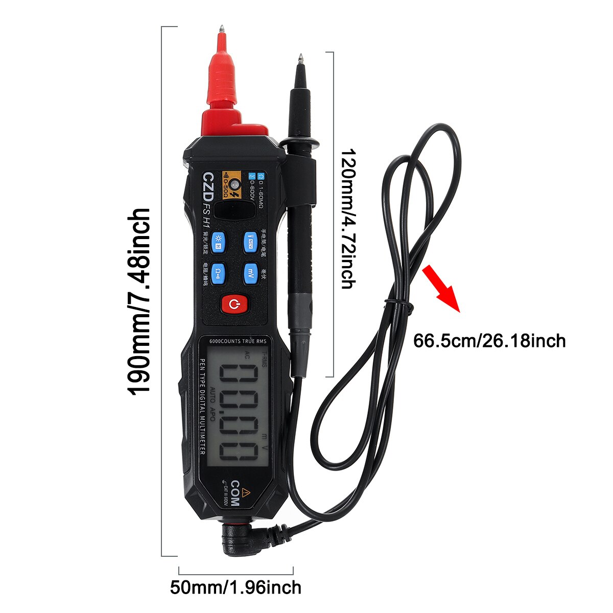 Digital Multimeter 6000 Counts Digital Display Pocket Pen Multimeter Multimeter Automatic Range Non-contact Voltage Detection