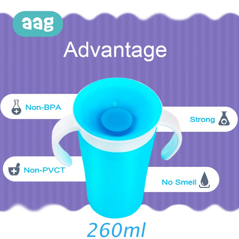 Aag baby 360 graden bekers kinderen leren drinkbeker bpa vrij pp lekvrij magische bekers met handvat baby waterfles beker *
