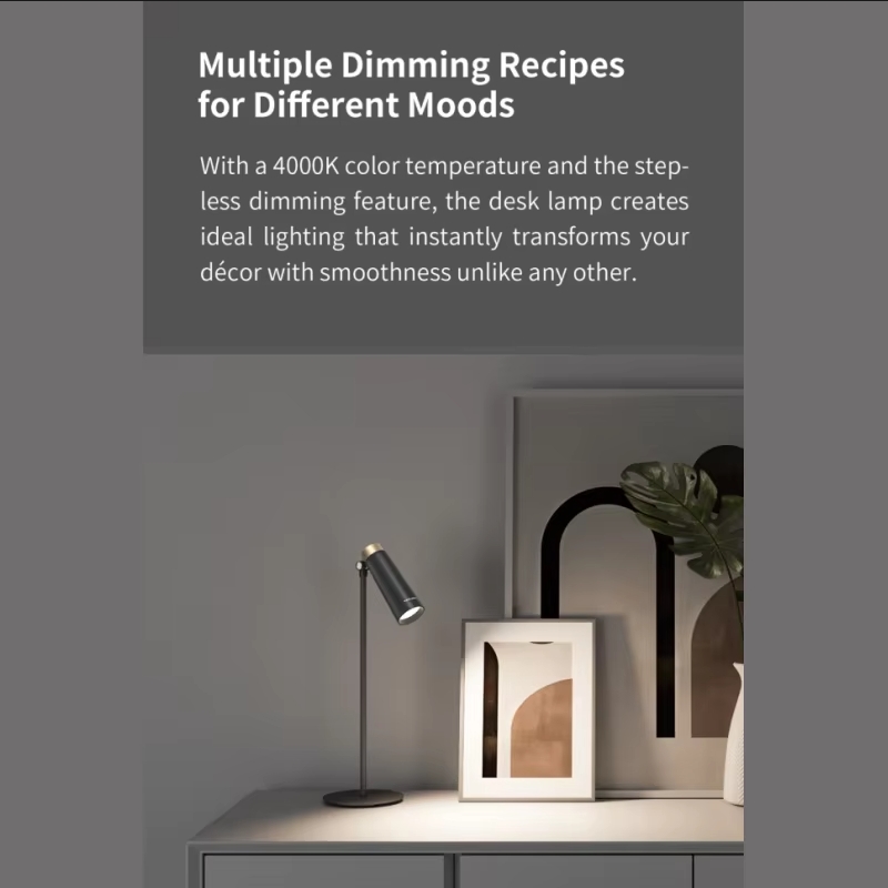 Yeelight 4- -in- -1 oplaadbare led-bureaulamp, leeslamp en decoratieve verlichting. 4 gebruiksmogelijkheden: 180 ° rotatie, kleurtemperatuur, 4000k usb-c-aansluitingen.