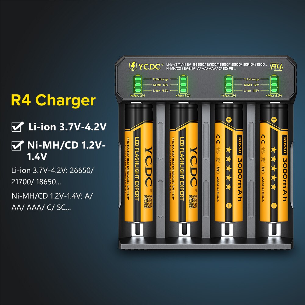Universele Batterij Oplader Voor 18650 26650 21700 18350 Aa Aaa 3.7V/3.2V/1.2V Nimh 18650 batterij Usb Smart Charger