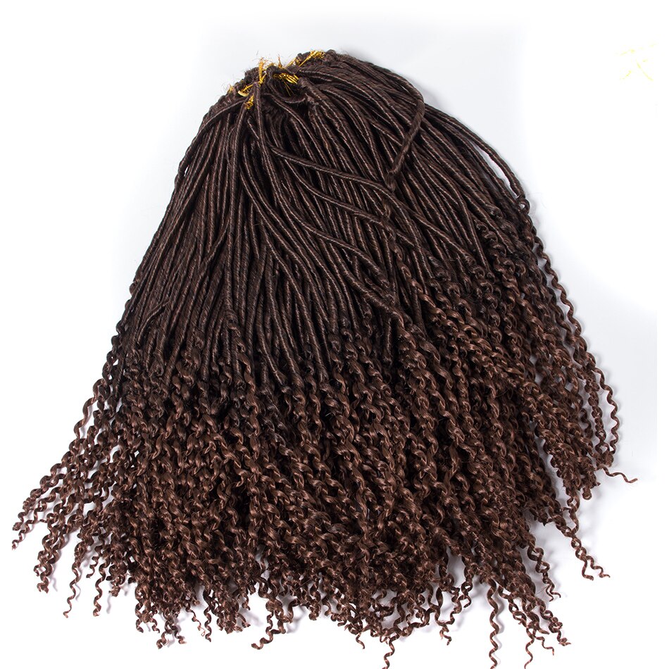 Qp hår sort hæklet faux locs 20 tommer 100g ombre hæklet fletning lås hår extensions 24 roots sort ombre farve