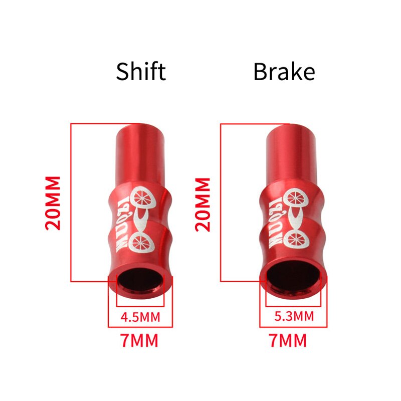 Muqzi 10 Stuks Kabel Cap Fiets Brake Cable End Cap Shift Draad End Cap 4Mm 5Mm Aluminium mountain Road Fiets Behuizing Onderdelen