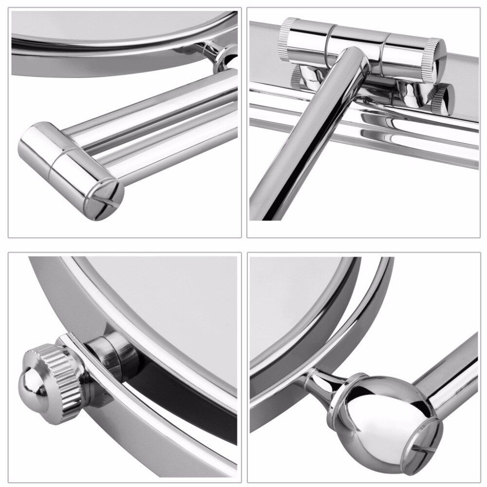 Vidric bathroom wall mounted extended folding arm make up mirror magnifying bathroom mirror chrome dual