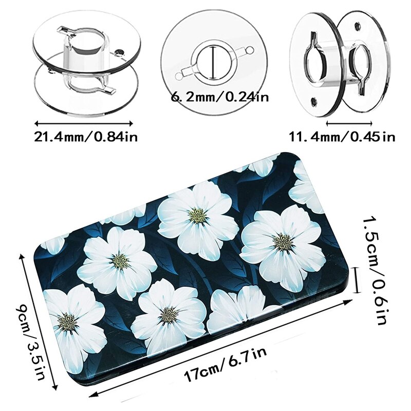 40Pcs Plastic Sewing Machine Bobbins for Brother Singer Janome Kenmore with Case. 2