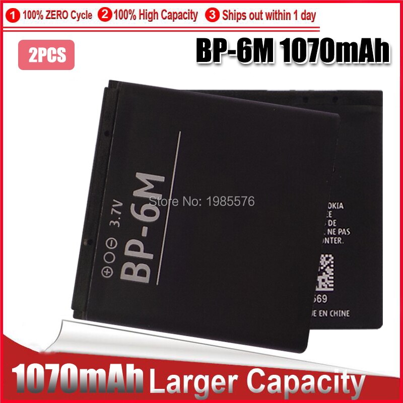 Batería de teléfono BP6M BP-6M BP 6M, repuesto para NOKIA 1070 6233 6280 6288 N73 N93, 1-5 Uds.: 2pcs
