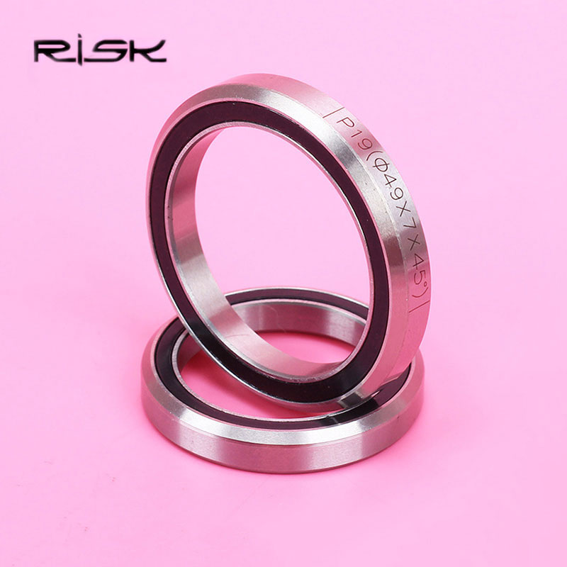 RISK 1pcs Bicycle Headset Bearing Steel MTB Mountain Bike Internal/Integrated/External Headsets Bearing Cycling Supplies Silver