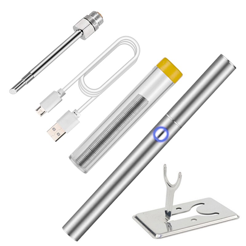 Trådløs loddekolbe genopladelig loddekolbe 6 sekunder tin usb loddekolbe 510 interface loddekolbespids: Tip-c