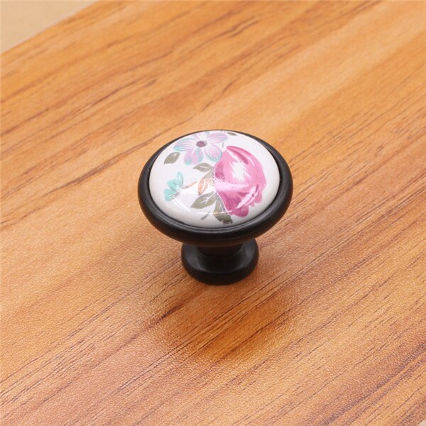 10 stks 32mm Kleurrijke Keramische ronde Kast Knoppen Deur Handgrepen Kast Lade Kast Meubels Handvat Knoppen: B