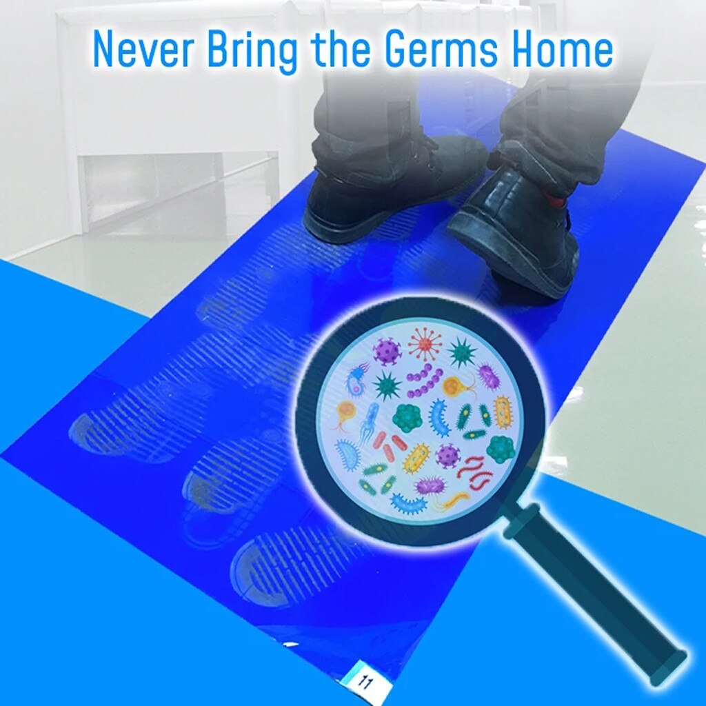 2x Floor Door Mats - 45x60cm - Antibacterial Sticky Pad - Dust & Bacteria Purification - Home Bedroom Carpet