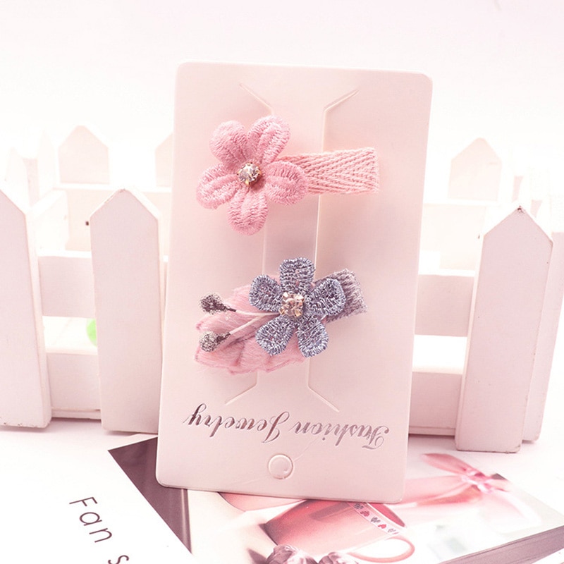 2 Pcs/set Lovely Princess Flower Baby Hair Clips Hairband Cute Cartoon Baby Girl Hair Clip Hair Accessories Barrettes Haarband