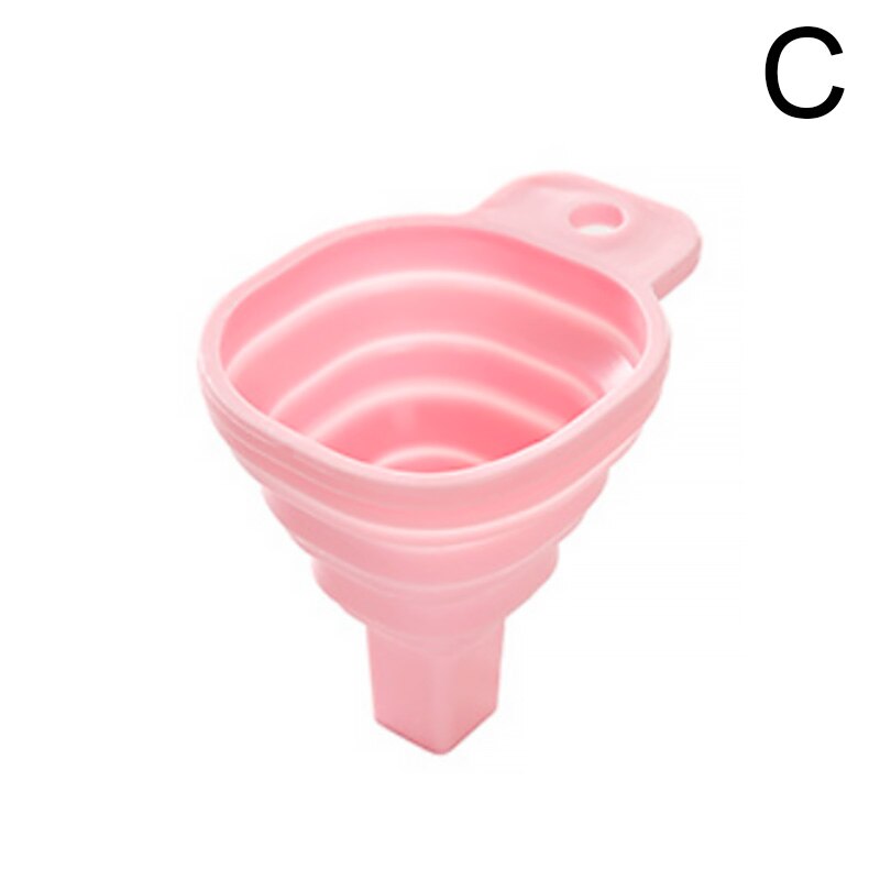 Foldable Funnel Silicone Collapsible Funnel Portable Funnels for Fuel Hopper Collapsible Beer/ Oil Funnels Kitchen Tools: pink