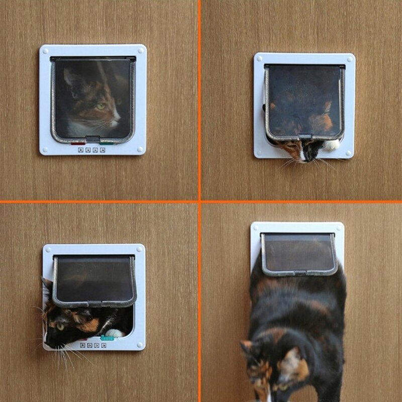 Small Cat Gate Door Kit Pet Dogs Flap Doors Window Door Screen Doggie Flap Safe Dog Cat Flap Door for Dog Cats Kitten Plastic