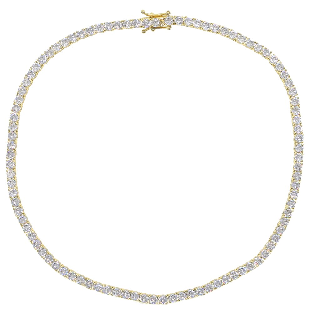 Corrente zircônia cúbica 4mm, gargantilha adorável colares gelado fora hip hop mulheres jóias bling 5a cz pedra colar de tênis,: Ouro-cor / 41cm
