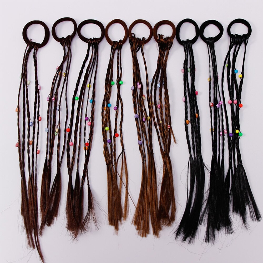1pc kinderpruiken met vlechten, veelkleurige mini-clips, elastiekjes voor kinderen, haarbanden, schattige haaraccessoires, koreaanse stijl, haarkoord.