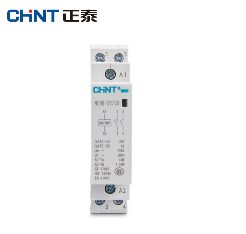 CHINT CHNT – contacteur domestique modulaire AC, 220V 230V AC 20A 1NO 1NC 2NO 2NC