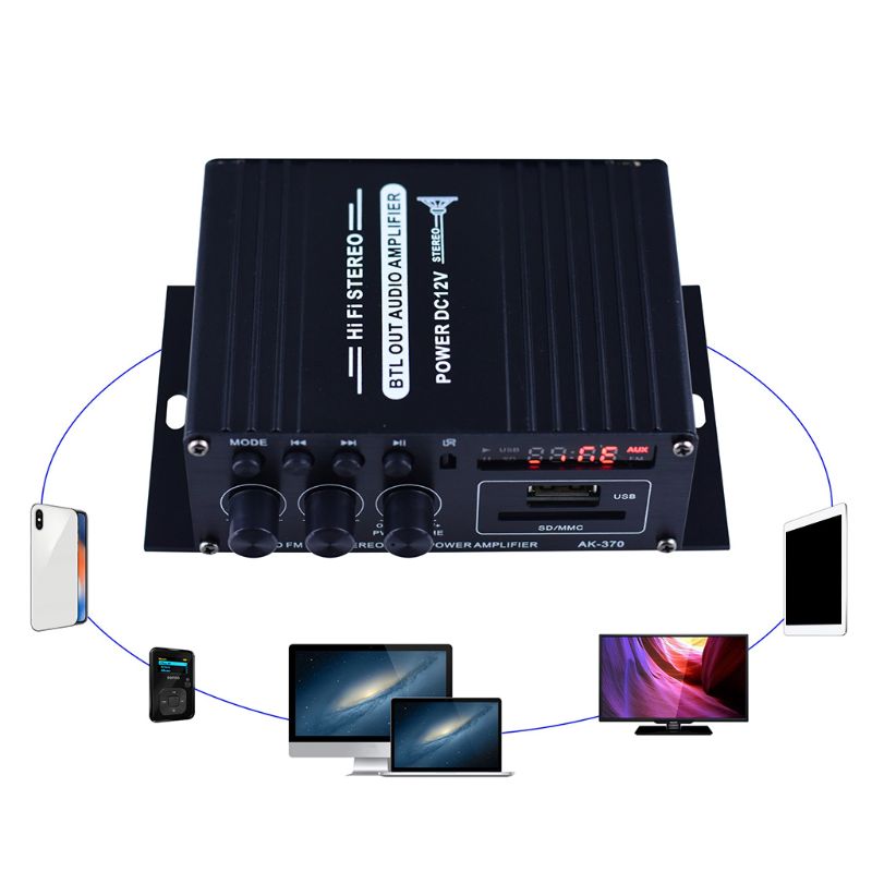 1 Set Stereo Hifi Car Home Subwoofer Car Amplifier Amp Sound Speaker Bluetooth EDR Amplifiers Vehicle Accessories