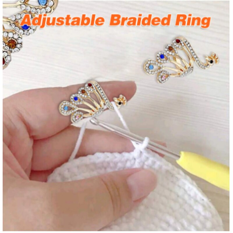 Verstelbare Breien Loop Haak Loop Breien Accessoires Breien Ring Passen Vinger Slijtage Vingerhoed Garen Gidsen Gebreide Ring