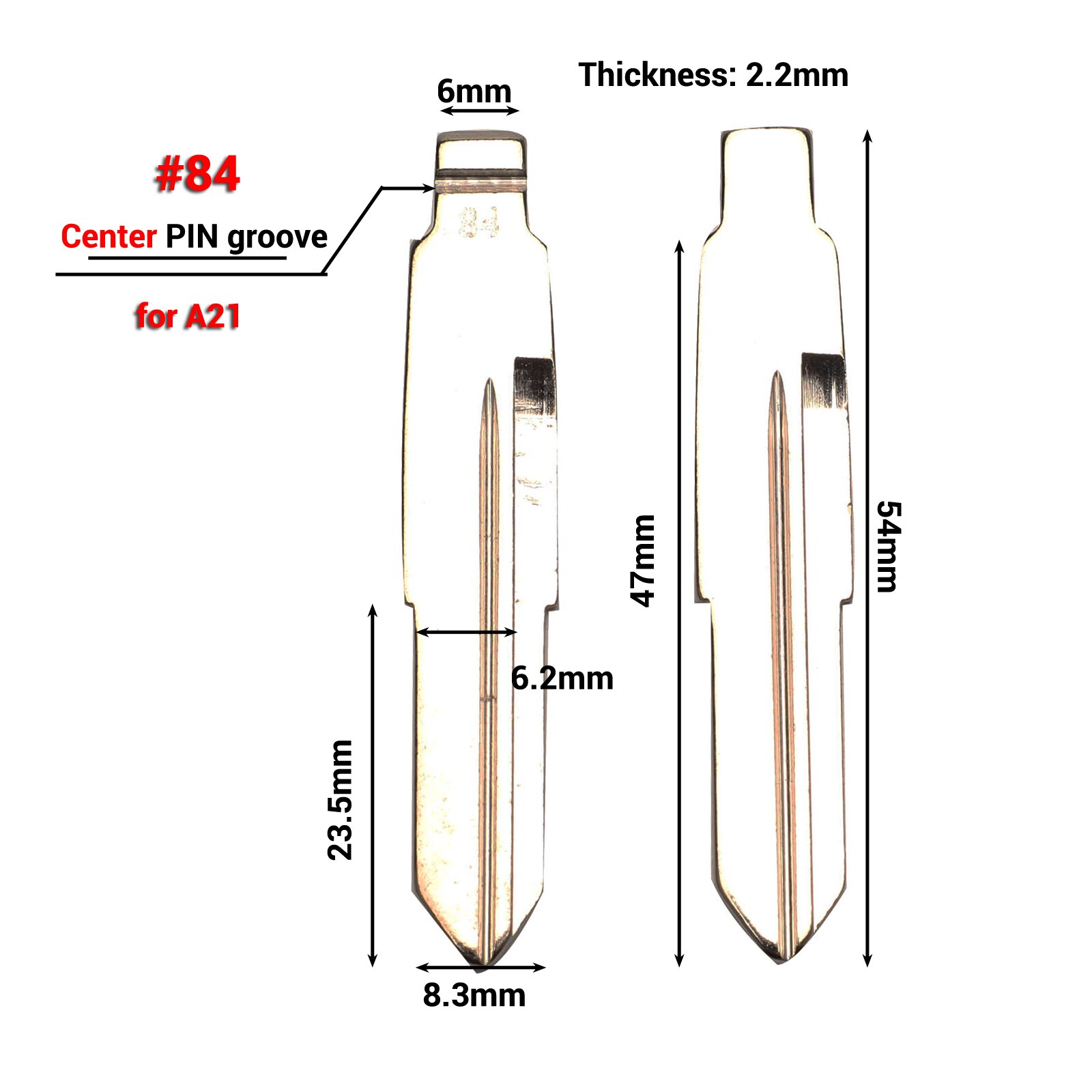 jingyuqin Flip KD key Blank for CHERY A3 A5 FULWIN TIGGO E5 A1 COWIN EASTER QQ3 QQ6 A21 S21 43 44 51 55 59 63 78 84 154 blade: No.84 A21
