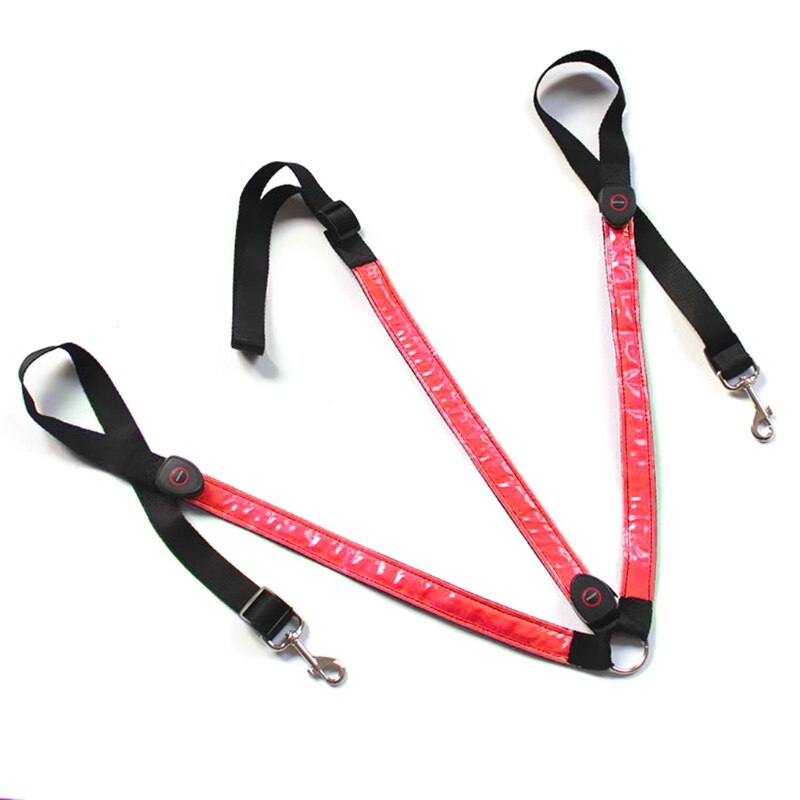 Horse Webbing Harness Collar Breastplate Adjustable Night Visible LED Light Chest Belt Safe Riding Equipment H053: Red
