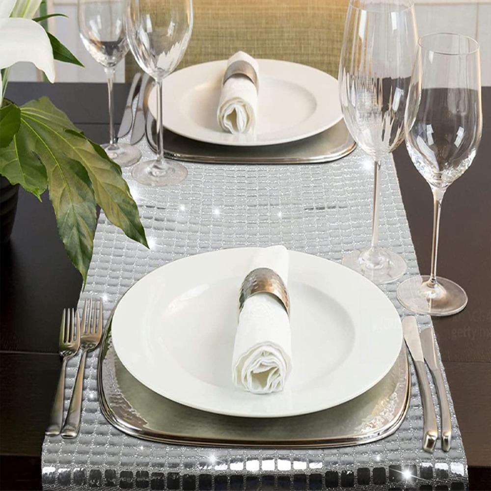 Unik glitter disco bordlöpare spegel paljettduk europeisk stil bordsduk födelsedag