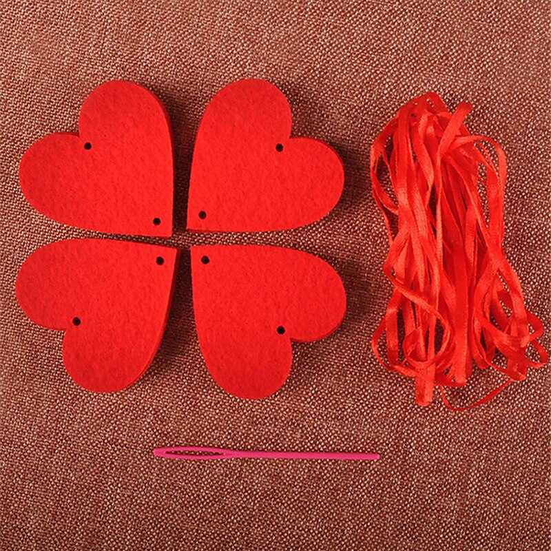 16 Hearts With Rope Romantic Wedding Decoration Marriage Room Layout DIY Garland Love Curtain Wedding Supplies
