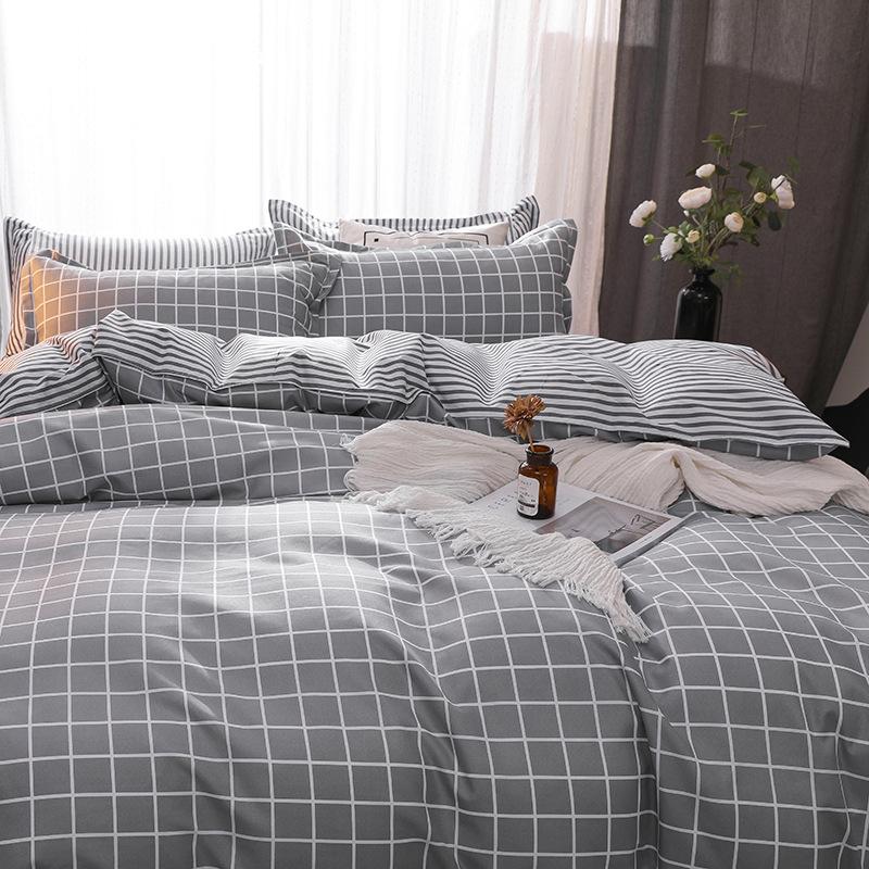 40 Grey Plaid Geometrische Beddengoed Platte Laken Beddengoed Set Koning Koningin Full Twin Size Dekbedovertrek Beddengoed Beddengoed Kussensloop