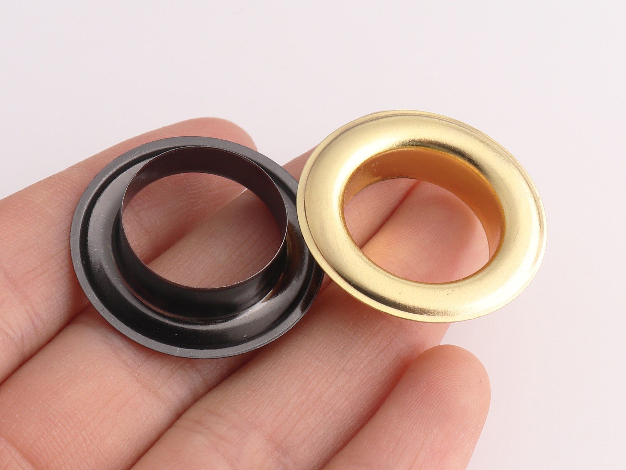 Œillets noirs avec rondelle 18mm (trou), œillets ronds de réparation pour vêtements, accessoires de maroquinerie