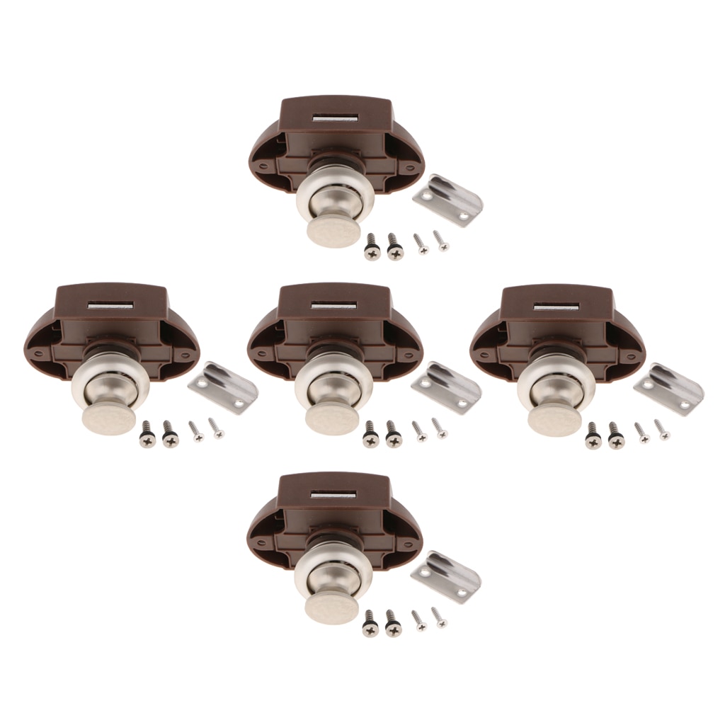 5x Push Button Latch Keyless Cabinet Lock for RV Motor Caravan Cupboard Door
