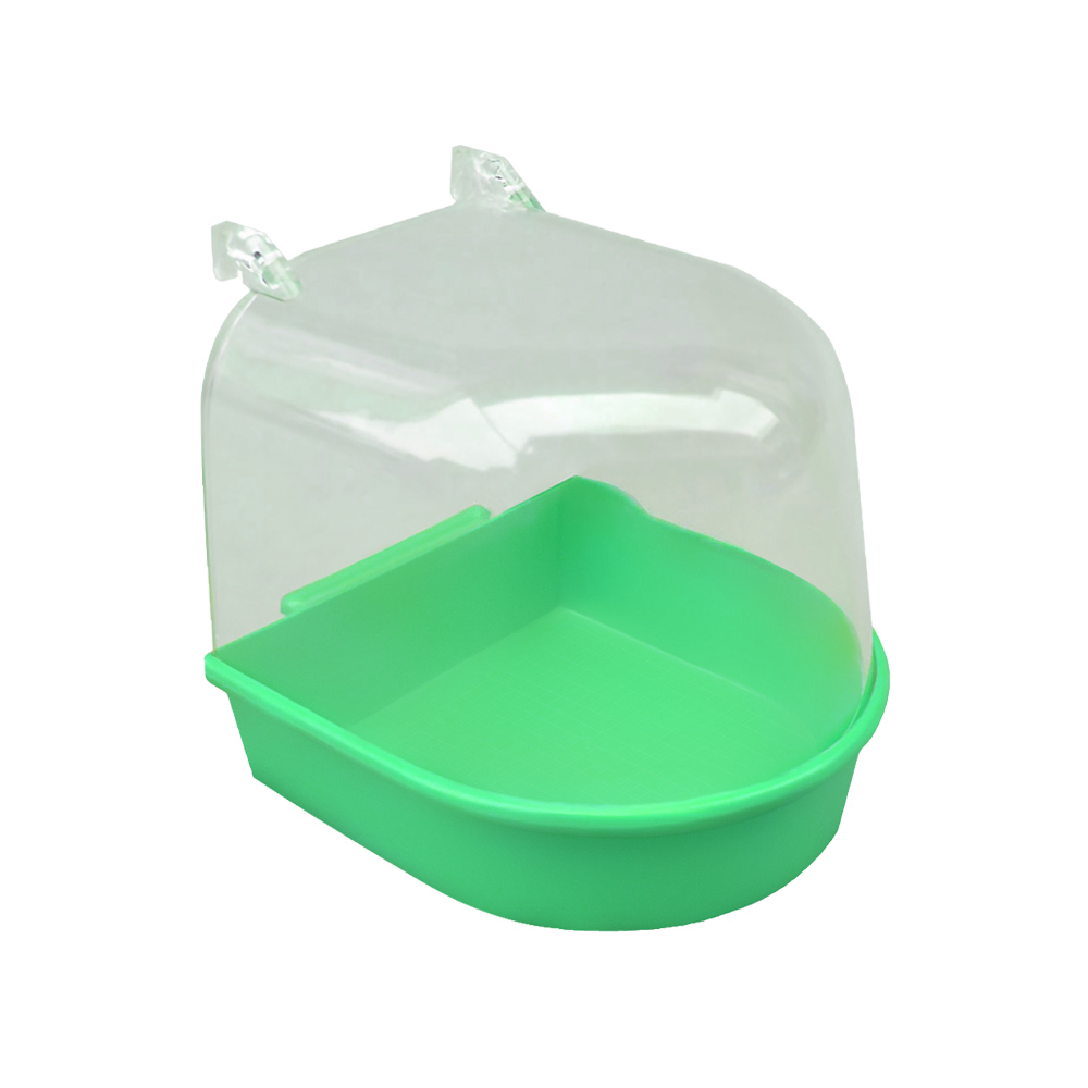 Water Bath Tub For Pet Parakeet Birds Parrots Cage Hanging Accessory Bowl Bird bath Pet Birds Cage Hanging Bathtub Shower Bird: Green