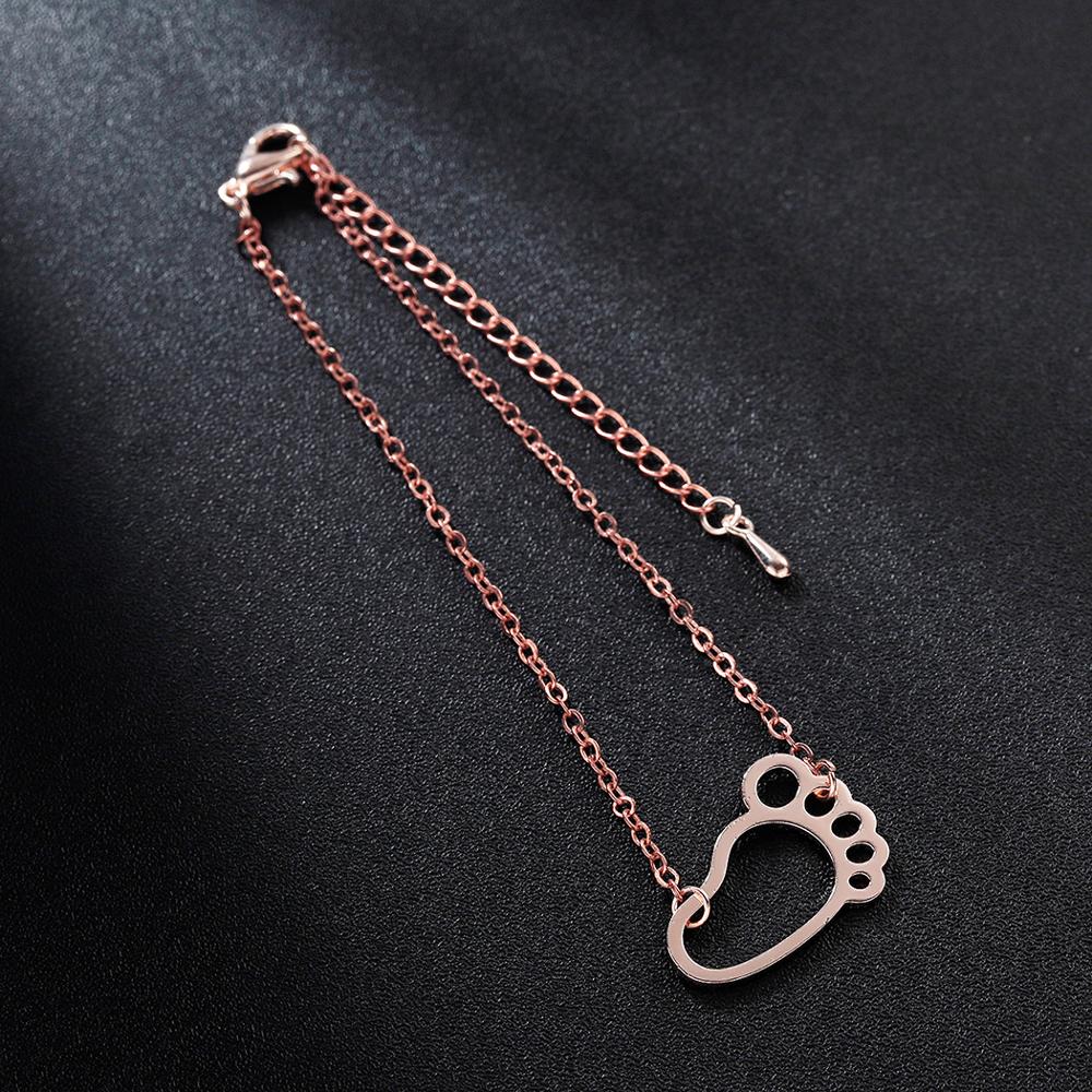 Chandler Leuke Baby Voet Bedelarmband Goud Kleur Hollow Out Link Chain Ankle Manchet Plusear Arm Ketting Chaine Cheville