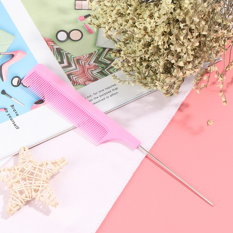1Pc Hair Combs Hair Salon Dye Comb Separate Parting For Hair Styling Hairdressing Antistatic: Light Pink