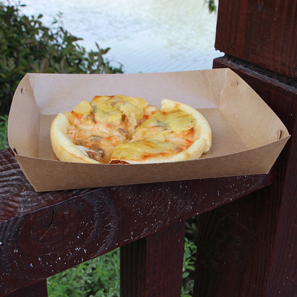 Plateau d'emballage de forme de bateau de plateau de 30 pièces pour des frites de Pizza de poulet