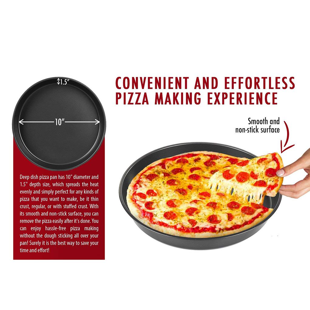 Premium Non-stick Pizza Pan Bakvormen Carbon Staal Pizza Plaat Ronde Diepe Schotel Pizza Pan Tray Mold Mould Bakken gereedschap