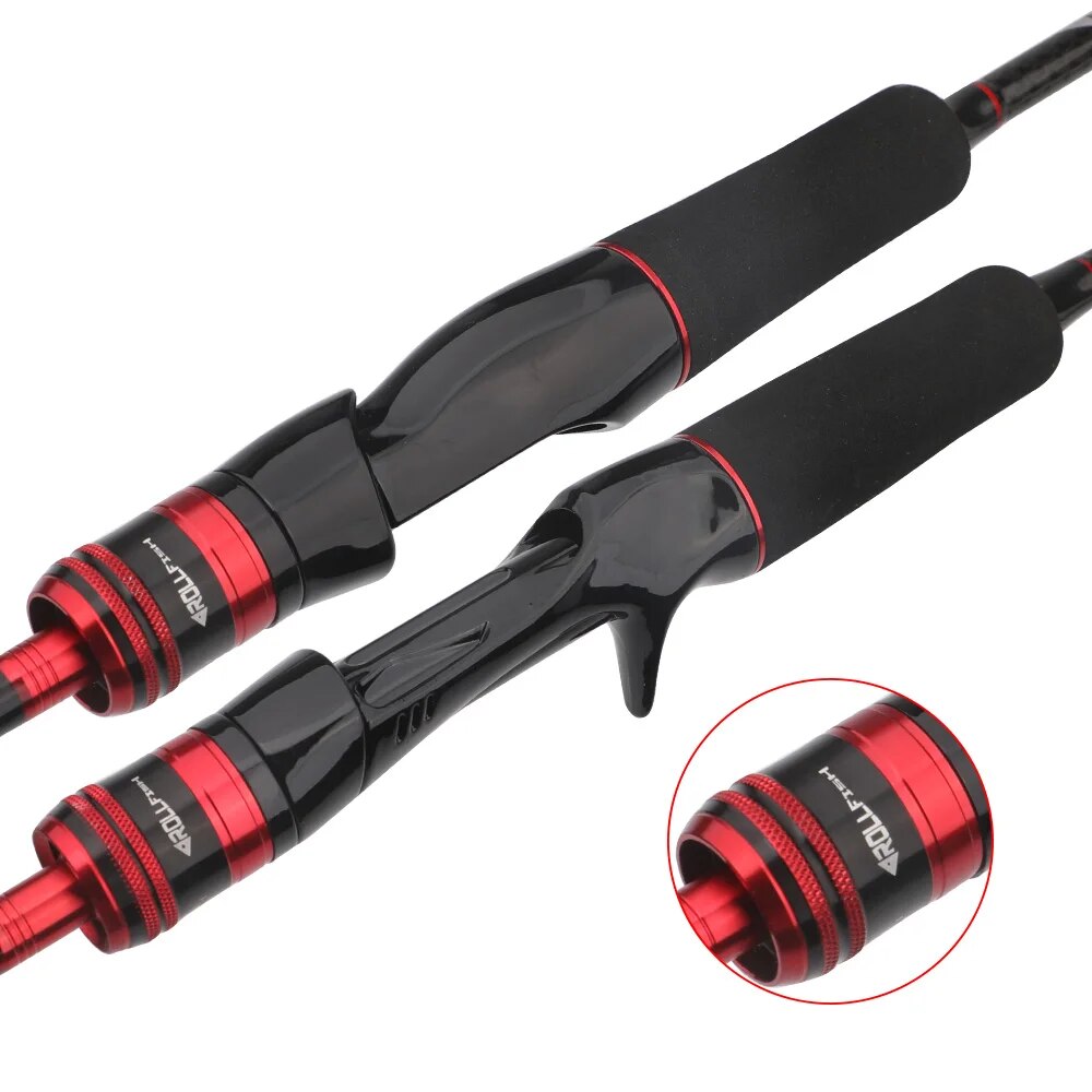 Rollfish 3 spidser power l/m/mh spinning casting kulfiber lokkefiskestang ferskvands saltvand bas fiskestang 1.68-2.7m stk.