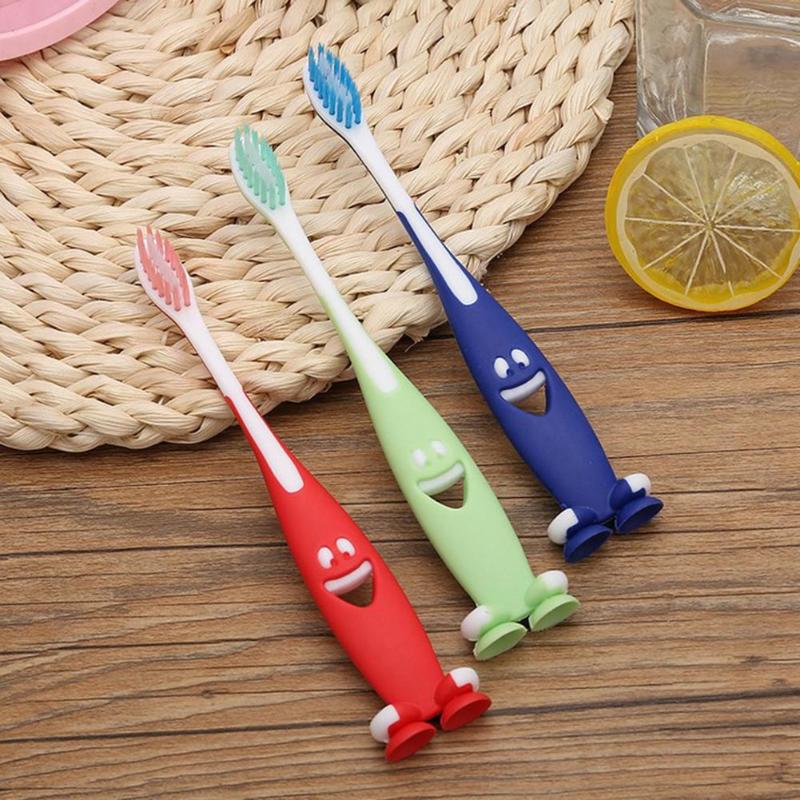 3pcs/Set Ultra Soft Bristles Kids Cartoon Smile Antibacterial Toothbrushes