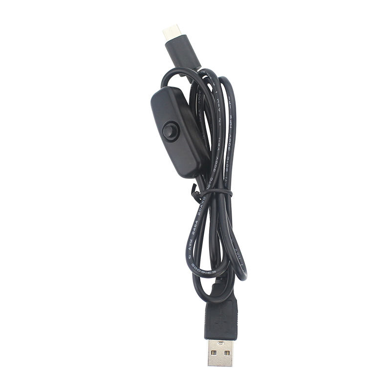 3a raspberry  pi 4 strømkabel 1m switch usb type c ladekabel med tænd/sluk knap til android telefon raspberry  pi 4