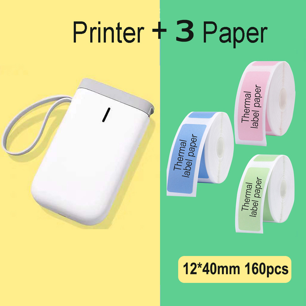 Mini langaton tarratulostin kannettava taskutarratulostin kannettava bluetooth lämpötarratulostin kotikäyttöön toimistotulostin  d11: Tulostin 3 paperiväriä