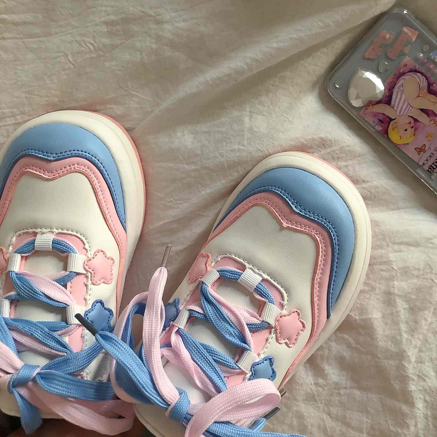 Lolita-zapatillas de deporte de punta redonda para mujer, zapatos informales Kawaii de estilo japonés, zapatos de Vintage