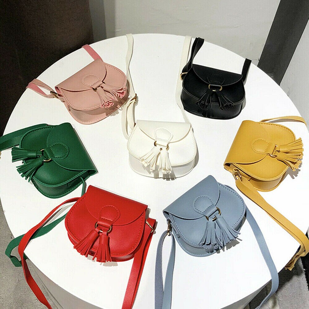 7 Colors Newest Children Girls Small Shoulder Bag Kids Sweet PU Leather Waist Bag Crossbody Handbags