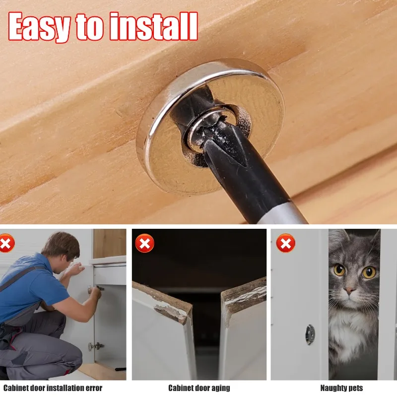 Cabinet Door Magnet Catches Round Metal Magnetic for Wardrobe Hidden Closing Magnetic Door Catch Closer for Furniture Hardware