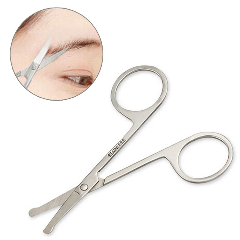 Round Safety Stainless Steel Scissors Eyebrow Nose Hair Cut Trimming Tweezers Eyebrow Scissor Small Clipper