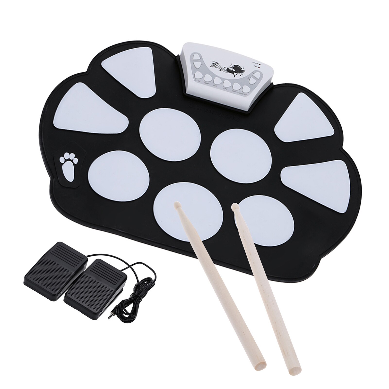 Digital Electronic Drum Portable Size USB Foldable Silicon Drums Set Roll-Up Drum Kits 7-Pad / 9 Pads with Drumsticks Foot Pedal: g Electronic Drum