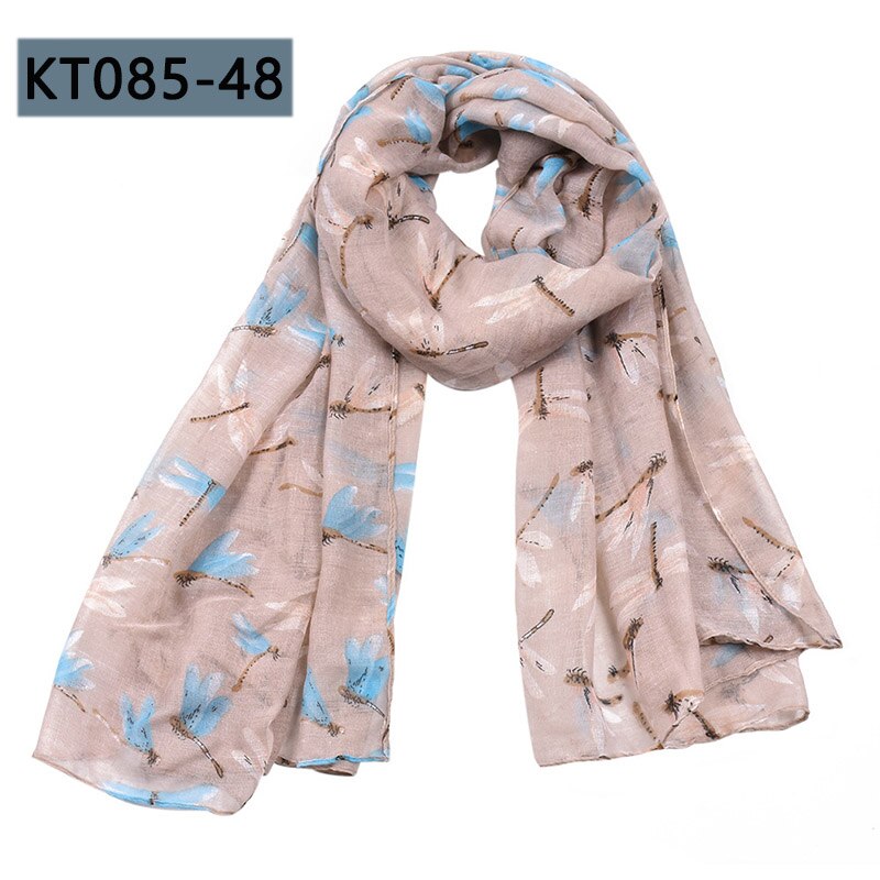 170*85 CENTIMETRI Modello di libellula delle donne Lunghe Sciarpe sciarpa Calda del Cotone viscosa Scialle Sciarpa della signora magro autunno testa sciarpa delle donne del capo: KT085-48